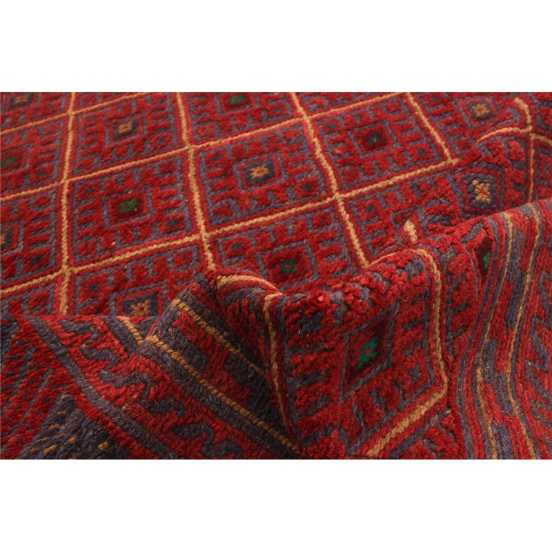 Tapis de zone one-of-kind à la main-noué la 2010 en laine rouge tadjik 4 pi 10 po x 6 pi Westbrooke