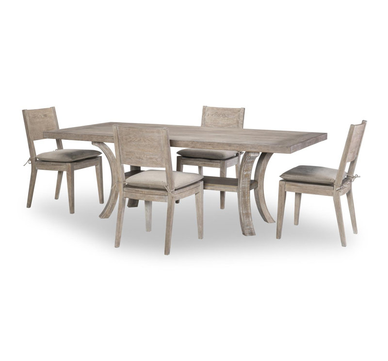 Gray Wood Side Chair with Removable Cushion