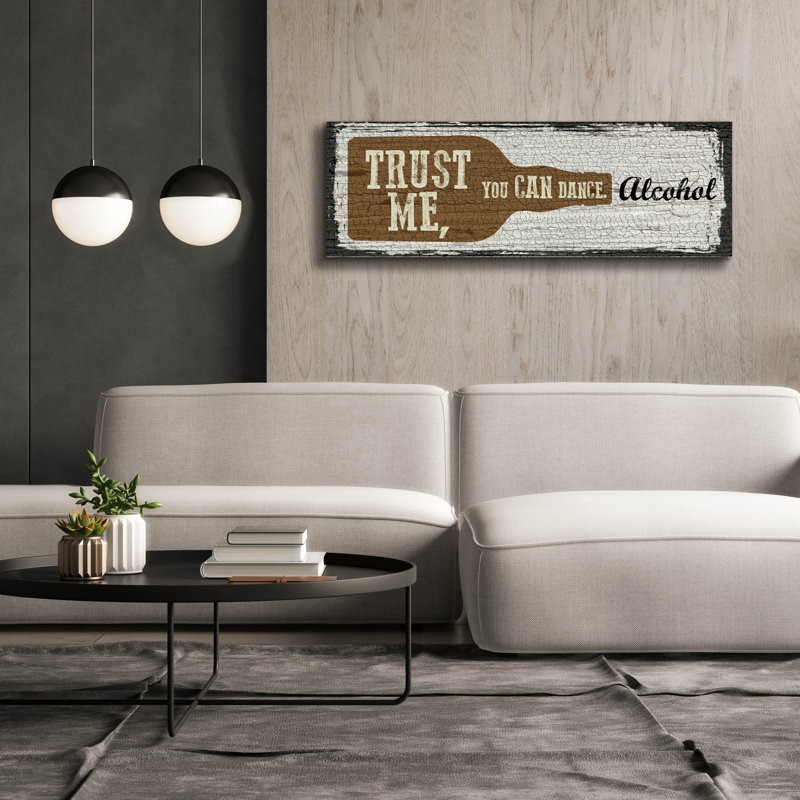 «Liquor Sign I» par Erin Clark, art mural sur toile, H 20 po x l 60 po x P 1,5 po