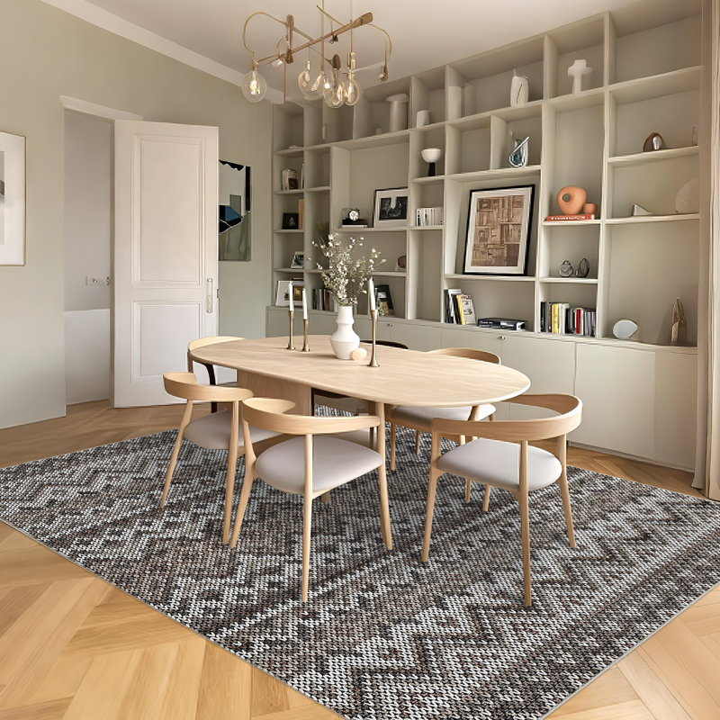 Vintage Machine Washable Rug for Living Room, Non Slip Non Shedding Ultra-Thin Retro Carpet, Stain-Resistant Indoor Foldable Print Soft Rug for Nursery Bedroom