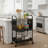 3-Tier Metal Rolling Cart – Mobile Storage Cart with Lockable Swivel Casters, Hooks, and Hanging Cups