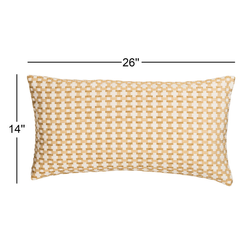 Birch Lane Stride Throw Pillow Lumbar, Yellow Geometric, Feather