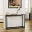 Console étroite à 3 compartiments avec bords hauts, idéale pour une entrée, un bureau ou une pièce à vivre. Style rétro, gain d'espace, structure stable, pieds réglables, montage rapide. Parfait pour une entrée, un corridor ou un salon.