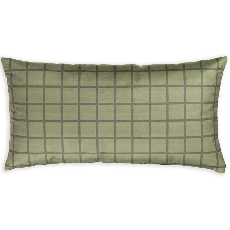 Coussin Mini Grid, Bourre en polyester, Pin, 26 po x 14 po