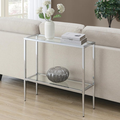 Entryway Table 31.5"" - Contemporary Modern Sofa Console Table With Storage Shelf, Narrow Minimalist Hall Table For Living Room, Bedroom, Bathroom, Gla -  Ivy Bronx, A4E35A9EDA094E8F806ADA12462391A6