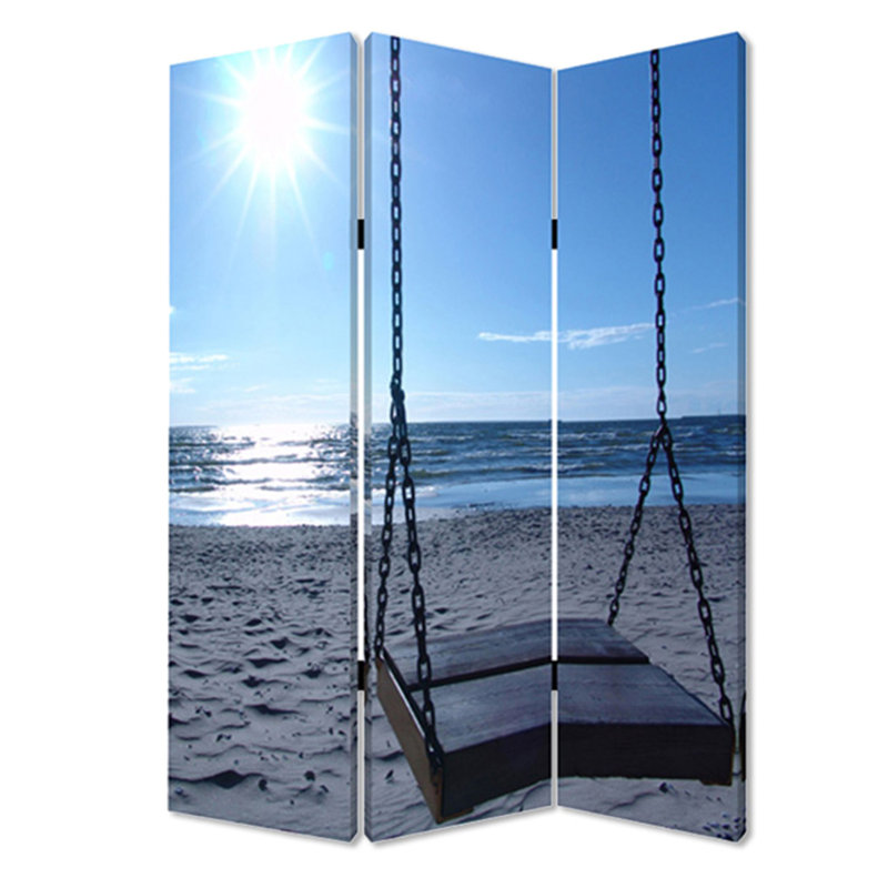 Écran sérénité bord de mer en toile multicolore 48 po x 72 po Fasto