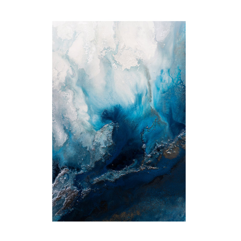 Œuvre sur toile bleu Petra, H 19 po x l 12 po