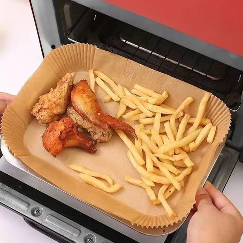 100 Pcs Square Air Fryer Paper Liners, 1.77" H x 8.66" W x 5.51" D