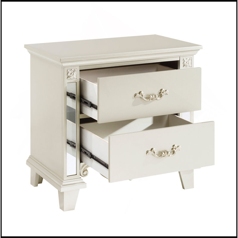 Armoire de chevet 1Pc Glamour Champagne Finish