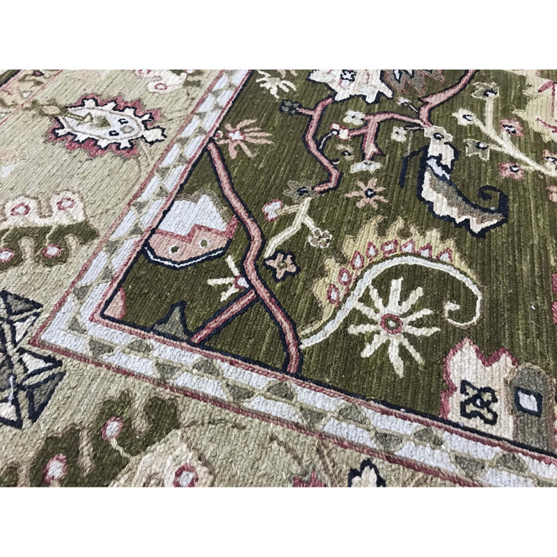 Wool Oriental Area Rug in Green