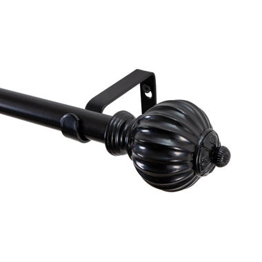 Wayfair Basics Adjustable 28 to 60 0.63 Single Curtain Rod Wayfair Basics Finish: Black