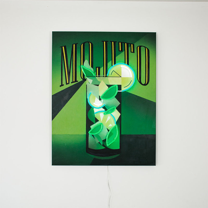 Peinture murale (néon à DEL) - Mojito