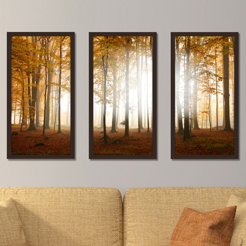 Fall - Ensemble de 3 reproductions de photos sur acrylique, H 33,5 po x l 52,5 po x P 1 po