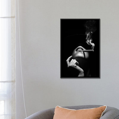 Femme fumant un cigare par Johan Swanepoel - impression d'art graphique