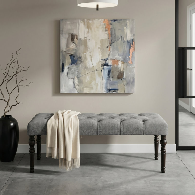 Brookwood Polyester Blend Upholstered Bench, Gray