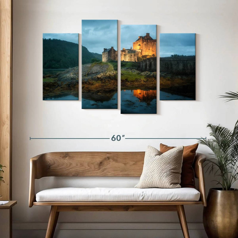 Lilie Eilean Donan Castle en Écosse, H 32 po x l 52 po