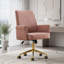 Chaise de bureau ergonomique à dossier moyen avec base dorée luxueuse-1775827178