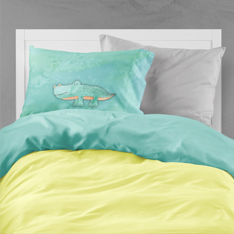 Taie d’oreiller aquarelle alligator