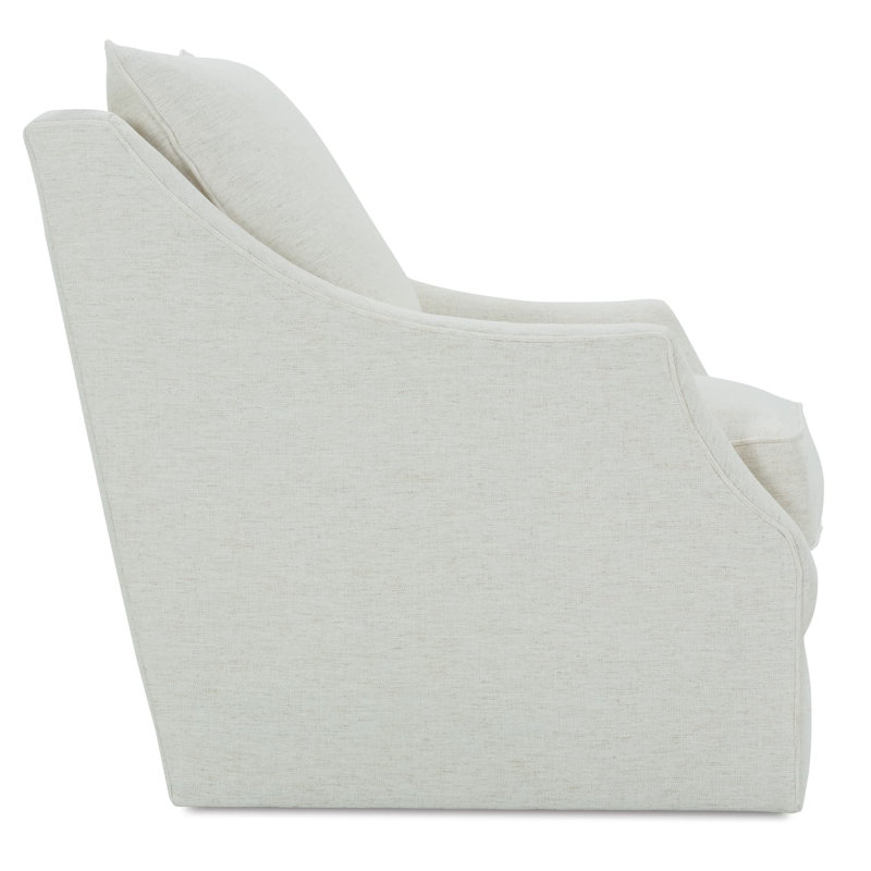 Kara Swivel Armchair, Nomad Eggshell Crypton® Chenille, Polyester Blend, 38"H x 37"W x 29"D