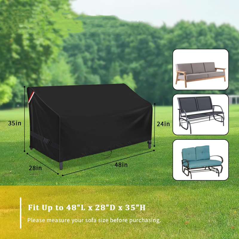 Black Waterproof Heavy Duty Outdoor Loveseat Cover