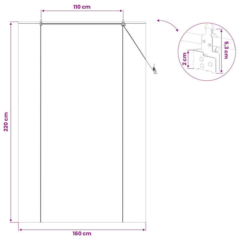Bamboo Roller Blind, 160 cm W x 220 cm L