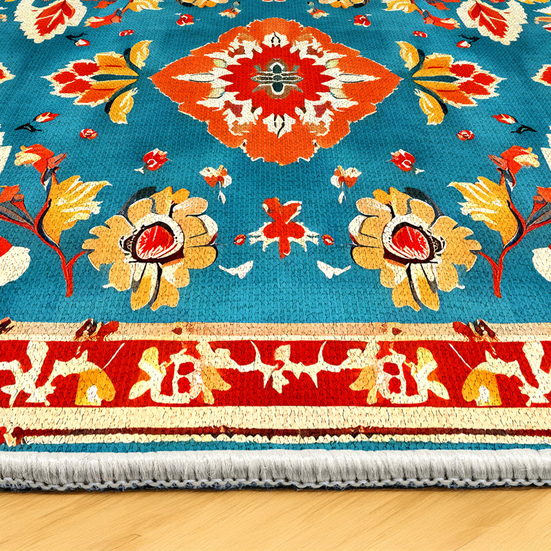 Arathorn Collection Digital Print Cotton-Polyester Blend Rug , Rectangle 5'3" x 8'3"