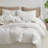 MooMee Striped Duvet Cover Set 100% Washed Cotton Linen Like Textured-105229472-105229475