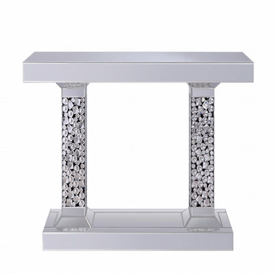 Mirrored And Faux Gems Console Table