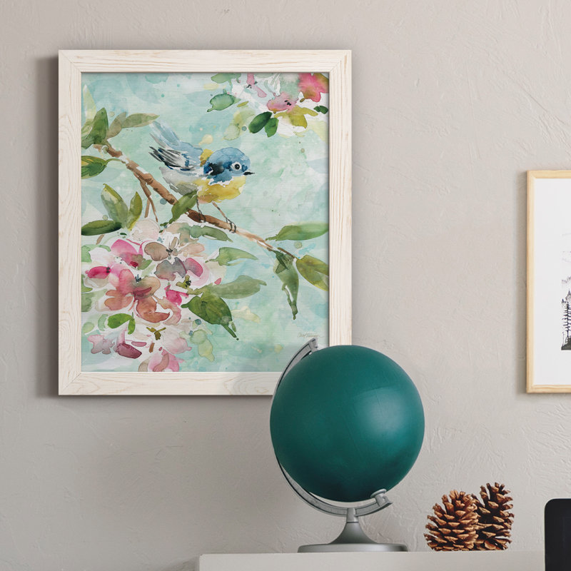 Asbury Garden Song I - peinture sur toile encadrée, H 24 po x l 18 po x P 1,5 po, Cadre blanc