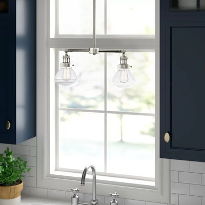 Luminaire suspendu linéaire à 2 lumières pour îlot de cuisine Chesterville