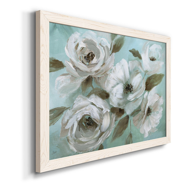 Jade Garden - Peinture sur toile encadrée, Toile blanche encadrée, H 37,5 po x l 27,5 po x P 1,5 po
