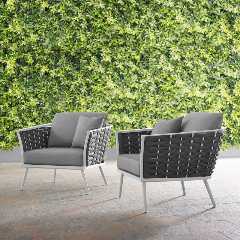 Stance Aluminum Armchair Set of 2, Grey