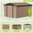 10 Ft. W x 12 Ft. D Galvanized Steel Frame Metal Storage Shed with Dual Lighting (Solar & Handheld) - Brown-120836603-112387367