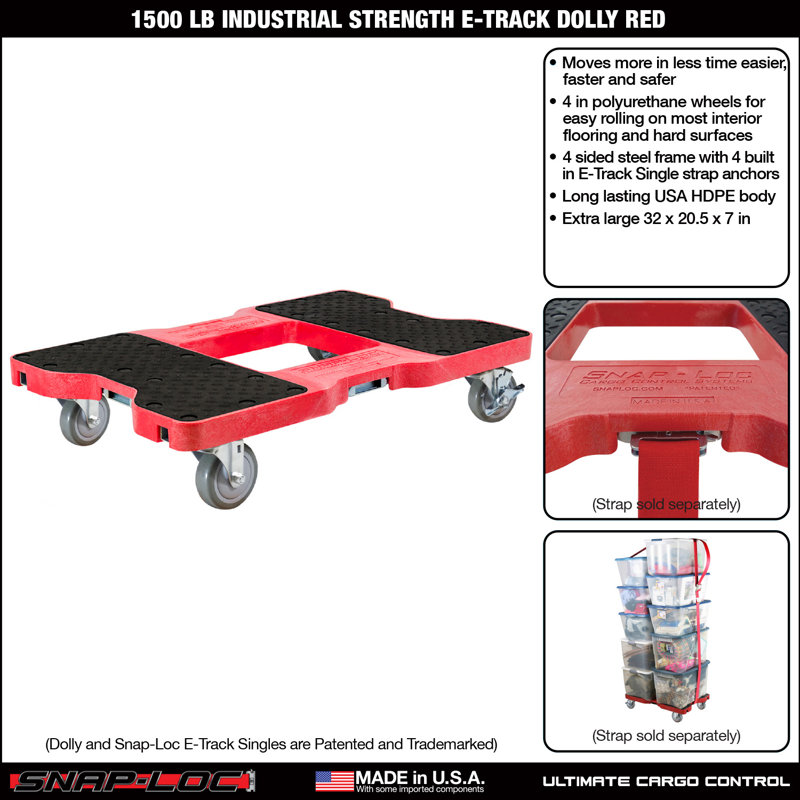 Chariot électrique de 1 500 lb Snap-Loc, Rouge