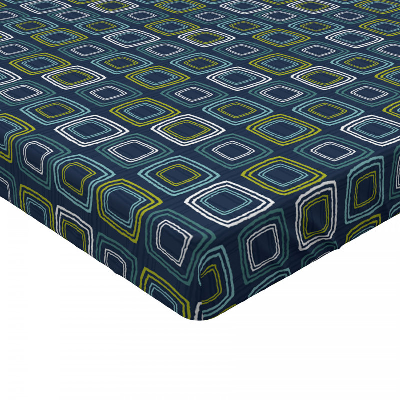 Microfiber Geometric Fitted Sheet, Full Fitted Sheet