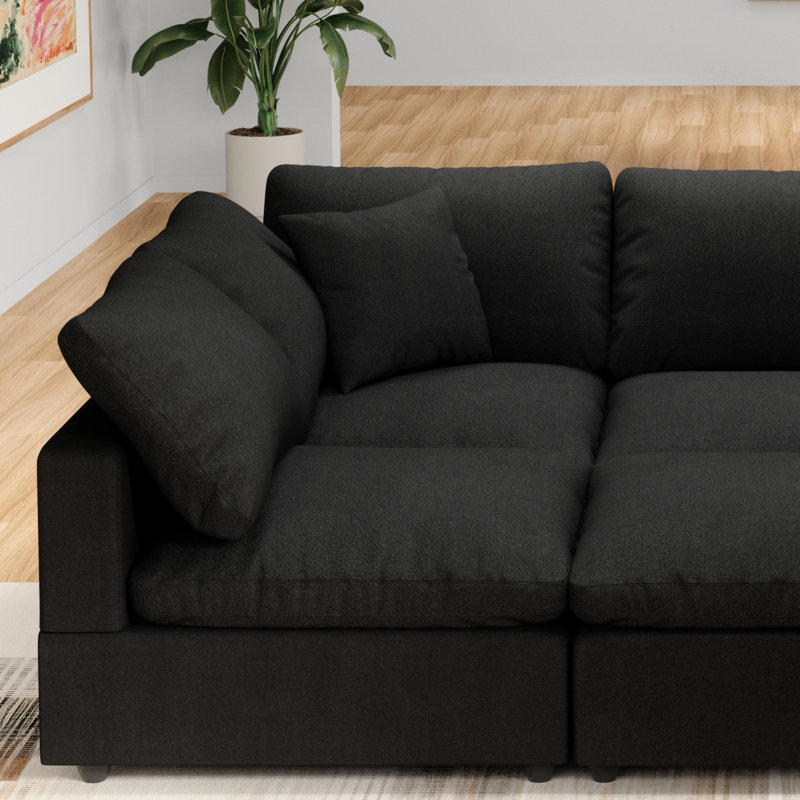 5-Seater Sectional Sofa Comfy Cloud Couch for Living Room, Modern Upholstered Modular Sectional Sofa Convertible Deep Seat Sofa, Removable & Washable Cushion Covers