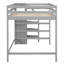 Lit mezzanine double avec garde-robe et escalier de rangement intégrés-131926124