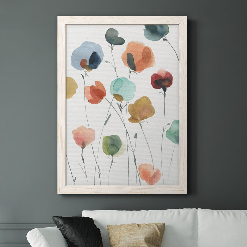 «Lollipop Garden II», peinture sur toile encadrée, Cadre blanc, H 31,5 po x l 23,5 po x P 1,5 po