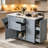 Rolling Kitchen Island Cart with Drop Leaf Countertop, Hidden Trash Compartment & Pull-Out Storage Organizer-129521285
