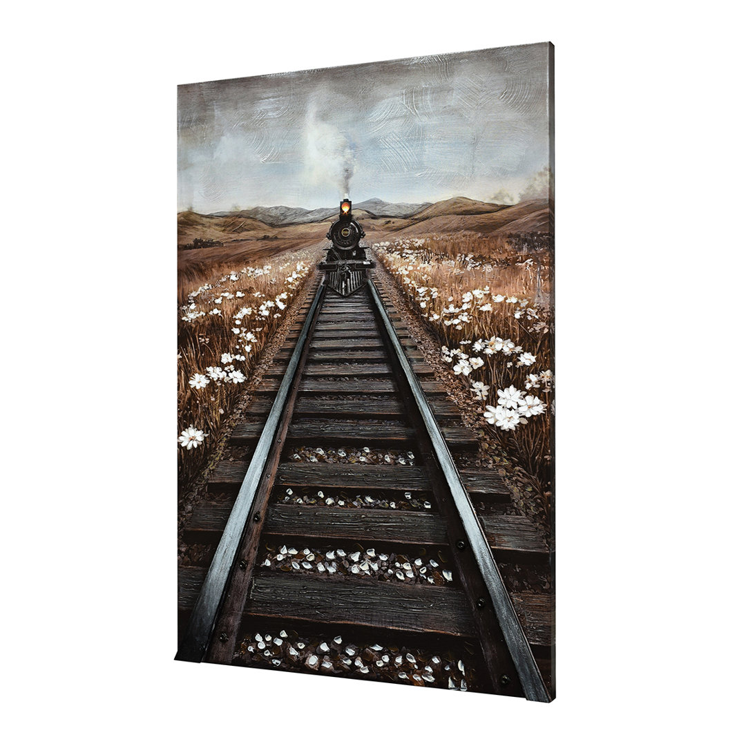 Britwall Led Wall Art Train On Tracks Illuminated Canvas 80X120cm With Uk Plug & On Off Switch - Image 2