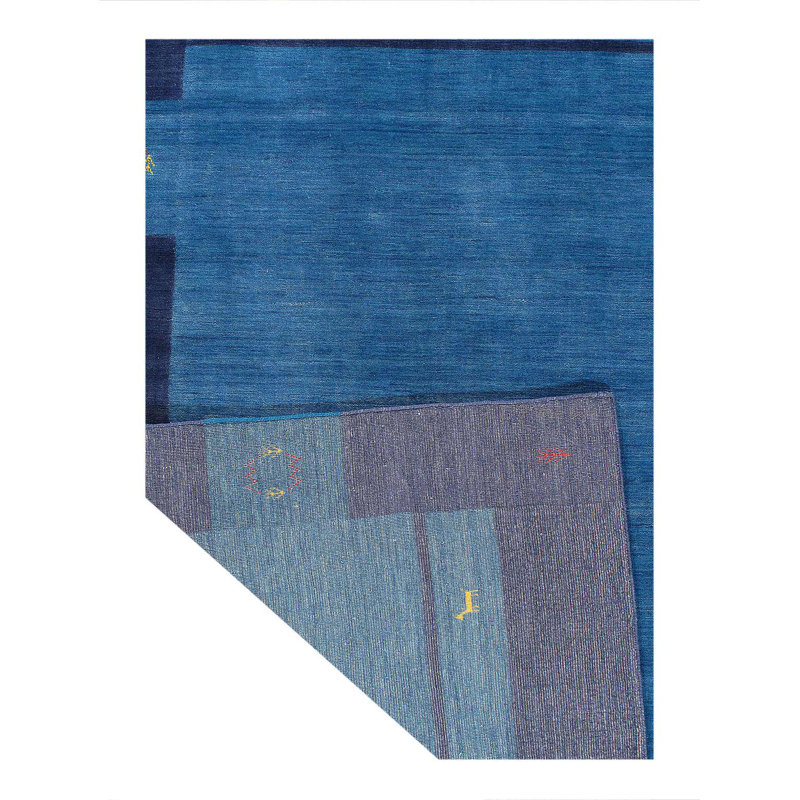 Navy blue Hand knotted Gabbeh 5'X 8'