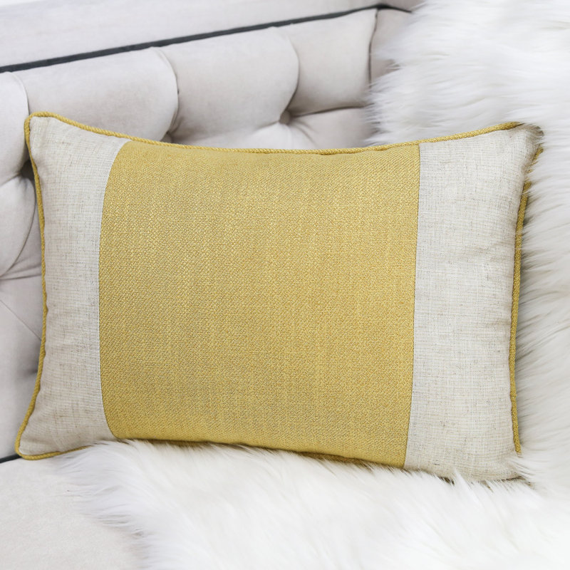  Rectangular Outdoor Linen Pillow Cover & Insert, Gold