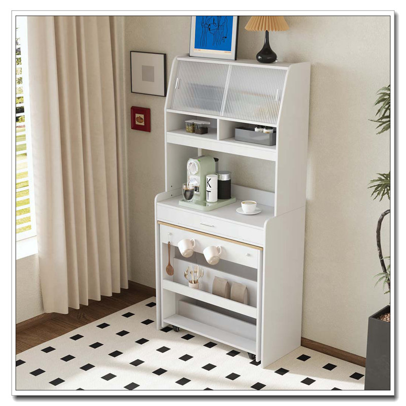 Armoire de salle à manger compacte, Blanc