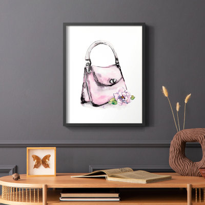 Top Handle Bag Framed Print - Solid Wood
