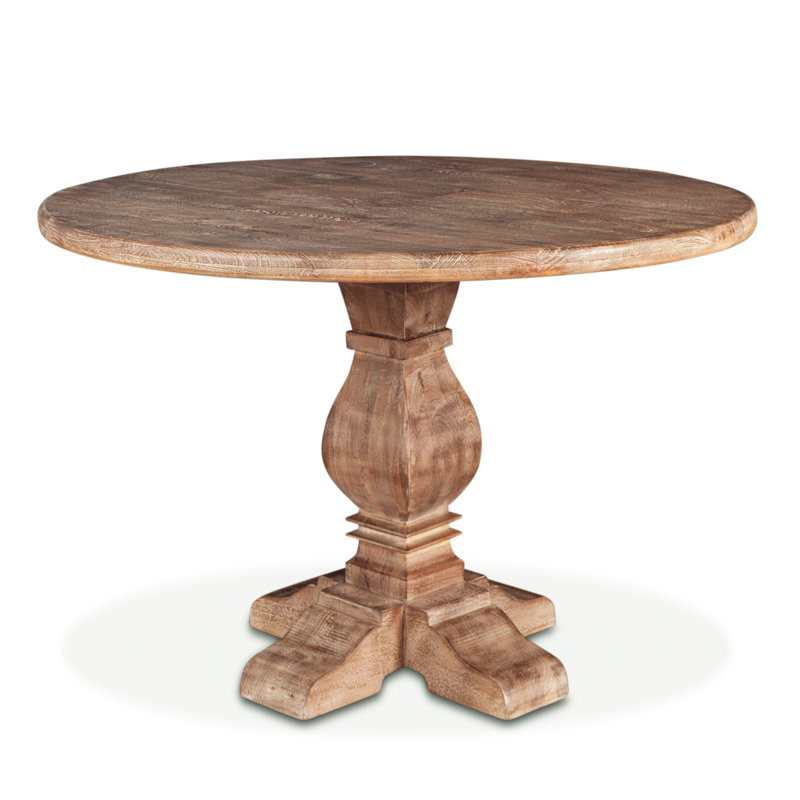 San Rafael Round Solid Wood Dining Table, 30" H x 48" W x 48" D, Brown