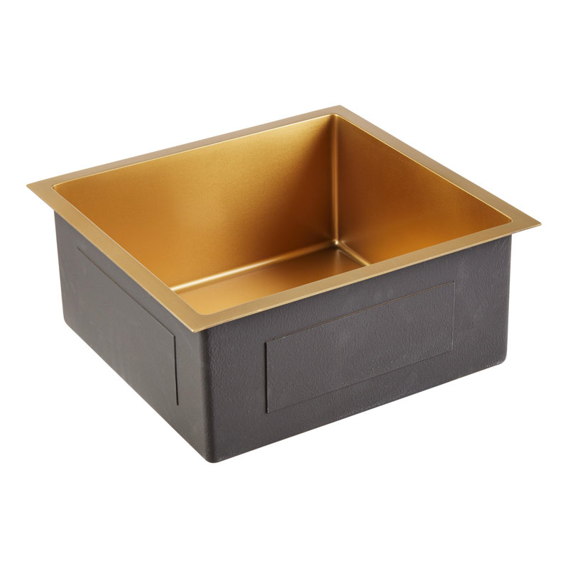 Atlas 19" L Undermount Kitchen Sink, Matte Gold