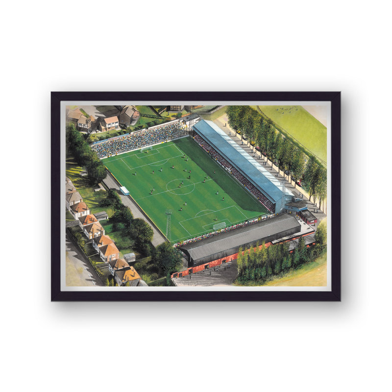 Bournemouth FC - Dean Court - Football Stadium Art - Vintage 1 Piece Single Picture Frame Wall Art