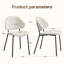 Ensemble de 4 chaises de salle à manger rembourrées en tissu Boucle de style Mid-Century avec dossier incurvé pour la salle à manger (blanc)-822429853
