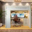 Lit mezzanine avec rangement, poste de travail moderne en bois et MDF