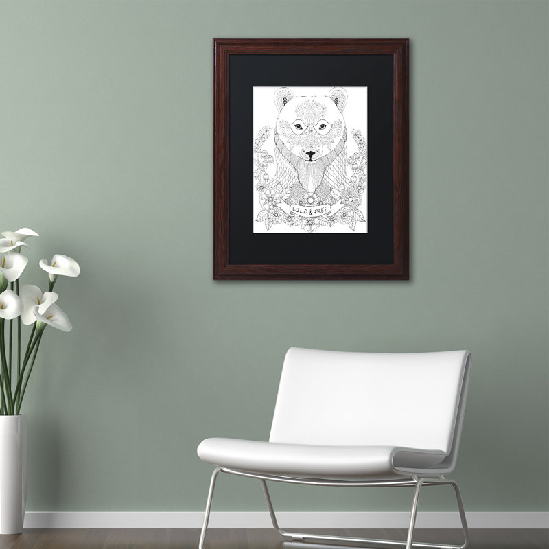 « animaux iv », impression encadrée, Noir, H 22,75 po x l 18,75 po x P 0,5 po, Cadre brun